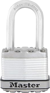 Master Lock 72EURD + M1EURDLFCC 4.5 m Double Loop Steel Cable + Key Laminated Padlock, Security Level 8/10, Long Shackle