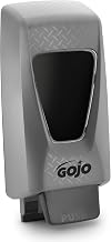 PRO TDX Manual Hand Soap Dispenser by GOJO – Large, Durable ABS Plastic with rugged polycarbonate view windows (both recycling code number 7)., Gray, Model 7200-01