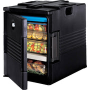 Black Front Loading Ultra Pan Carrier by Cambro – 21", 60.0 quarts, Polyurethane, Black, Model UPC400110
