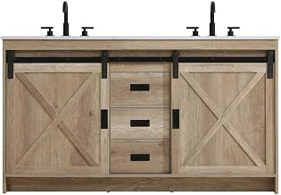 Elegant Kitchen and Bath Austin 60" Double Bathroom Vanity in Natural Oak