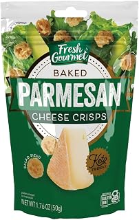 Fresh Gourmet Parmesan Cheese Crisps | 1.76 Ounce | 100% Real Cheese | Keto Friendly | Great for Snacking and Salad Topper
