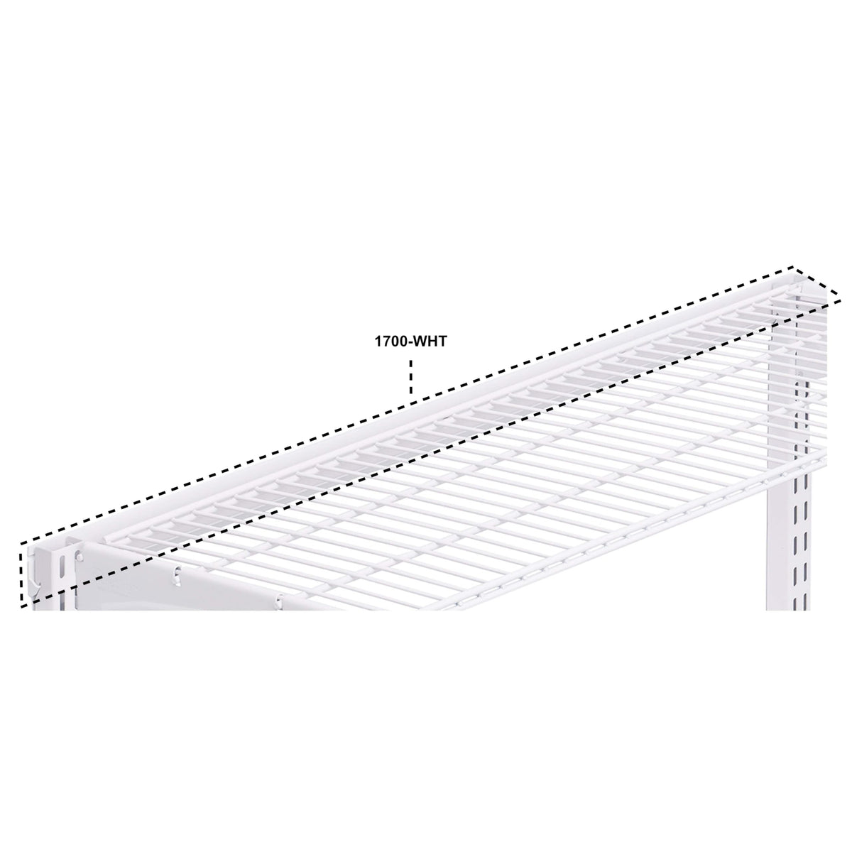 33 In. L x 1-3/4 In. H White Epoxy Coated Steel Top Track Wall Frame & Mounting Hardware by Triton Products – 33" W x 2" H x 0.5" D, Alloy Steel, White, Model 1700-WHT
