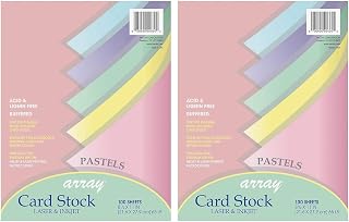 Pacon 101315 Array Card Stock, 65 lb., Letter, Assorted Pastel Colors, 100 Sheets/Pack (Pack of 2)