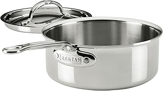 Hestan ProBond Luxe 2-Quart Saucepan with Lid, Professional Clad Stainless Steel, ProCore Tri-Ply Clad Construction, Polished Exterior, Induction & Oven Safe