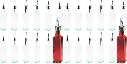 Tablecraft Products 9085 8.5 oz O&V Bottles w/S/S Pourer (Pack of 24),Green