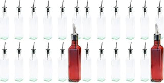 Tablecraft Products 9085 8.5 oz O&V Bottles w/S/S Pourer (Pack of 24),Green