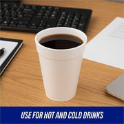 Hot/Cold 16oz Foam Cups (Pack of 500) by Genuine Joe – 16oz, 16.0 fluid_ounces, Foam, White, Pack of 500