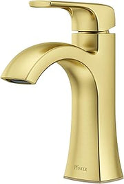 Pfister Bruxie Bathroom Sink Faucet, Single Control, 1-Handle, Single Hole, NSF Certified, Brushed Gold Finish, LF042BIEBG