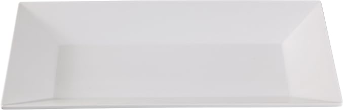 Yanco Rome Collection White Melamine Rectangular Dinner Plate 12 X 7 1/2" BOX of 24