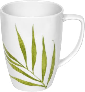 Corelle Bamboo Leaf Square Round 12-Ounce Porcelain Mug