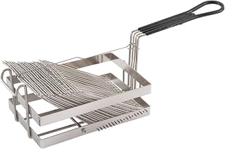 Winco Tostada Basket - Deep Fryer Holder for 18 6-Inch Shells, Heavy-Duty with Grip Handle