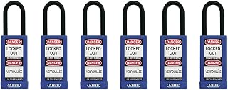 ABUS 74/40 Safety Padlock Blue Keyed Different - Long Body - 6 Pack