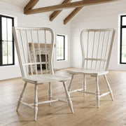 Rubberwood Solid Wood Back Side Chair Set of by Starlight Canyon Home – Rubberwood Solids with White Oak and Birch Veneers, White, Pack of 2