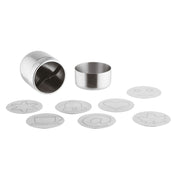 September Dredger + 7 Masks by PADERNO – 2.56 inches x 5.12 inches, Steel, Silver, Pack of 7, Model 42923-07