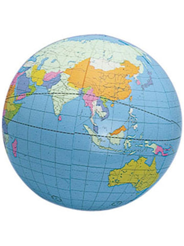 Inflatable Globe Toy by Toysmith – 12", vinyl, Blue / Green, Model TSM854