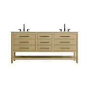 Elegant Kitchen and Bath 72" Double Bathroom Vanity in Honey Brown by karson – Wood, Honey Brown, Model VF60572DMHB