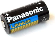 Panasonic CR123A Lithium battery 3V Photo Lithium Battery, 0.67" Diameter x 1.36" H (17.0 mm x 34.5 mm), black/Gold/Blue