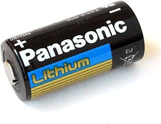 Panasonic CR123A Lithium battery 3V Photo Lithium Battery, 0.67" Diameter x 1.36" H (17.0 mm x 34.5 mm), black/Gold/Blue
