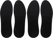 2 Pairs Cuttable Lambskin Shoe Insoles for Men and Women, Breathable Sweat-Absorbing Athletic Inserts for Running, Golf, Military Training, Black Size 38-44