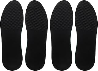 2 Pairs Cuttable Lambskin Shoe Insoles for Men and Women, Breathable Sweat-Absorbing Athletic Inserts for Running, Golf, Military Training, Black Size 38-44