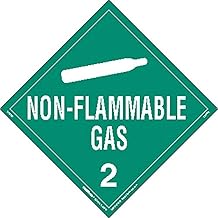 Labelmaster Z-RVW3 Non-Flammable Gas Hazmat Placard, Worded, Rigid Vinyl (Pack of 25)