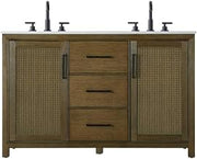 Elegant Kitchen and Bath 54" Double Bathroom Vanity in Hazel Oak