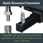 Heavy Duty Quick Disconnect Warning Whip Safety Flag Hitch Mount by Checkers – No Additional Feature, Metal, Black, Model FS7015-QD