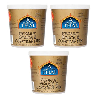 Peanut Sauce & Coating Mix | Authentic Thai Flavor with Roasted Peanuts & Spices | Ready-to-Use Mix for Noodles by A Taste of Thai – 3 Pack, Pack of 3, Model 8054