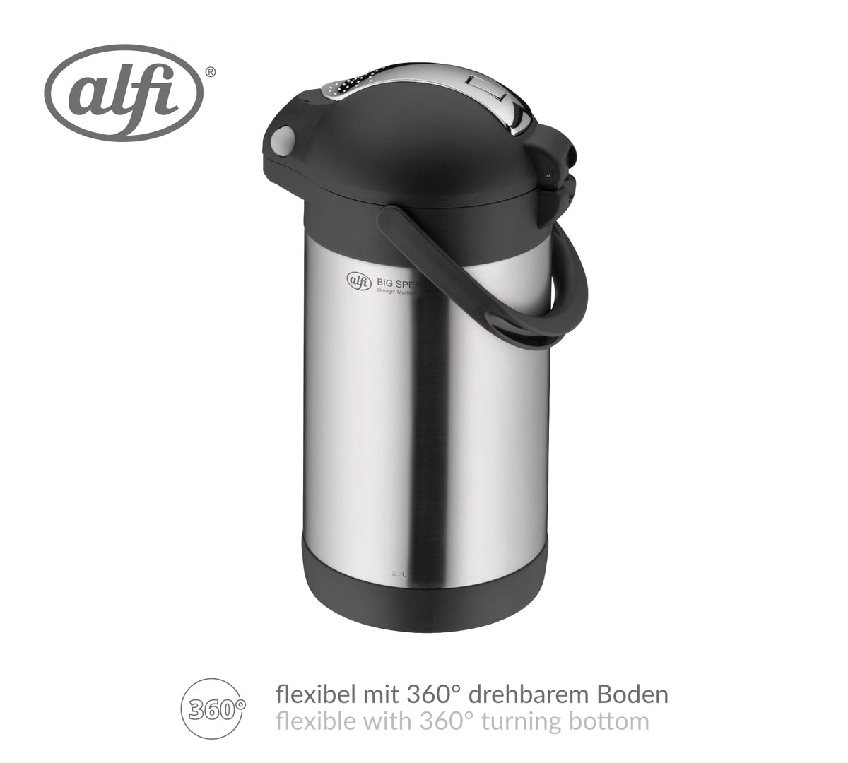 Big Spender Carafe by Alfi – 101.4 Ounces, 3 liters, Stainless, Model 887020300
