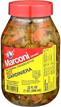 Marconi The Original Chicago Style Hot Giardiniera, 32 Ounce (Pack of 12)