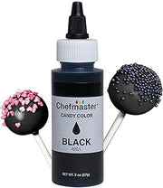 Chefmaster Black Candy Color | True-Tone Shades | Oil-Based | Professional-Grade Dye | Chocolate, Strawberries, Cake Pops | Decorating | Easy-to-Use | Manufactured in the USA | 2 oz