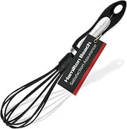 Hamilton Beach Whisk, Heat-Resistant Premium Kitchen Nylon Whisk for Nonstick Cookware, Perfect Egg Beater for Blending Pancake Cake Mix, 12.5inch Soft Touch Handle - Black