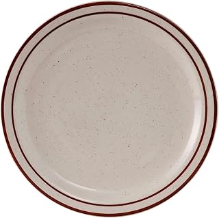 Tuxton China TBS-009 Plate, 9-1/2" Diameter, Round, Narrow Rim, Microwave and Dishwasher Safe, Oven Proof, Fully Vitrified, Ceramic, Bahamas, Pack of 24