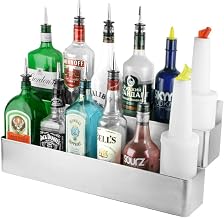 Tablecraft 5222 Speed Rail 22" L double holds 10 each quart/liter bottles