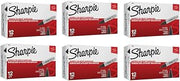 Sharpie Chisel Tip Permanent Markers, Black (12 Count) (6 Pack)