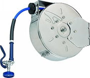 T&S Brass B-7122-C01 Hose Reel, Enclosed, Stainless Steel, 30' Hose, 3/8" ID with Spray Valve