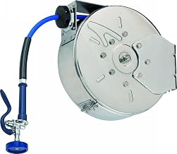 T&S Brass B-7122-C01 Hose Reel, Enclosed, Stainless Steel, 30' Hose, 3/8" ID with Spray Valve