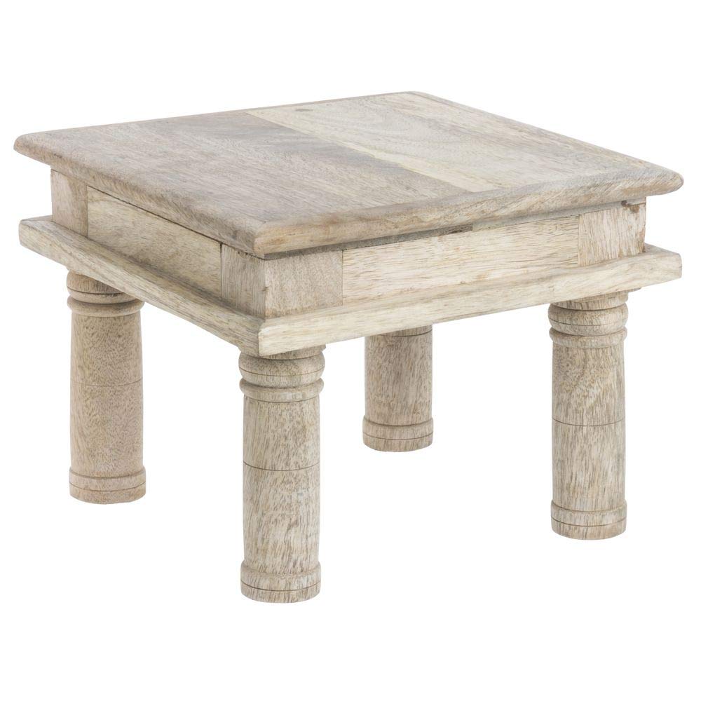 Display Riser Square Mango Wood Table Riser - 8 2/3"L x 8 2/3"W x 7"H by HUBERT – 8.66 inches x 8.66 inches x 7 inches, Wood, Natural, Model 2222
