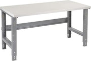 Adjustable Height Workbench C-Channel Leg by Global Industrial – 30"L x 60"W x 4"H, Steel, Gray, Model 601421
