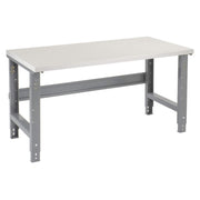 Adjustable Height Workbench C-Channel Leg by Global Industrial – 30"L x 60"W x 4"H, Steel, Gray, Model 601421