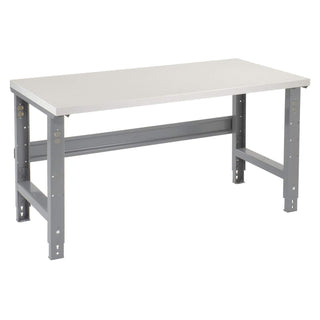 Adjustable Height Workbench C-Channel Leg by Global Industrial – 30"L x 60"W x 4"H, Steel, Gray, Model 601421