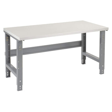 Adjustable Height Workbench C-Channel Leg by Global Industrial – 30"L x 60"W x 4"H, Steel, Gray, Model 601421