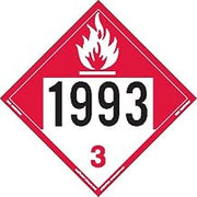 Labelmaster Z-IDM UN 1993 Combustible Liquid Hazmat Placard, Permanent Vinyl (Pack of 25)