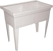FLTD11 Molded-Stone Double-Bowl Laundry Tub, White