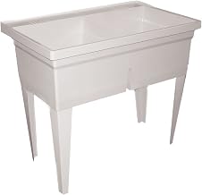 FLTD11 Molded-Stone Double-Bowl Laundry Tub, White
