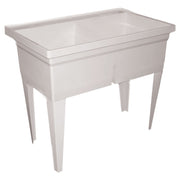 FLTD11 Molded-Stone Double-Bowl Laundry Tub by Fiat – Plastic, Almond, Model FLTD II