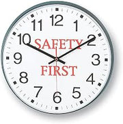 Message Clock - 12" Diameter - Safety First