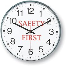 Message Clock - 12" Diameter - Safety First