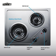 SUMMIT APPLIANCE Stainless Steel / 115-120V / 1 Cooktops