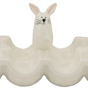 Bunny Egg Crate Serving Platter by 10 Strawberry Street – 8-section, Dolomite, White, Model EGGCRT-ORG-BUN